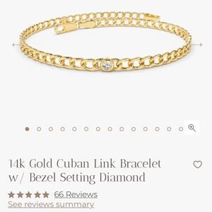 Beautiful Ferkos Cuban link with diamond bracelet